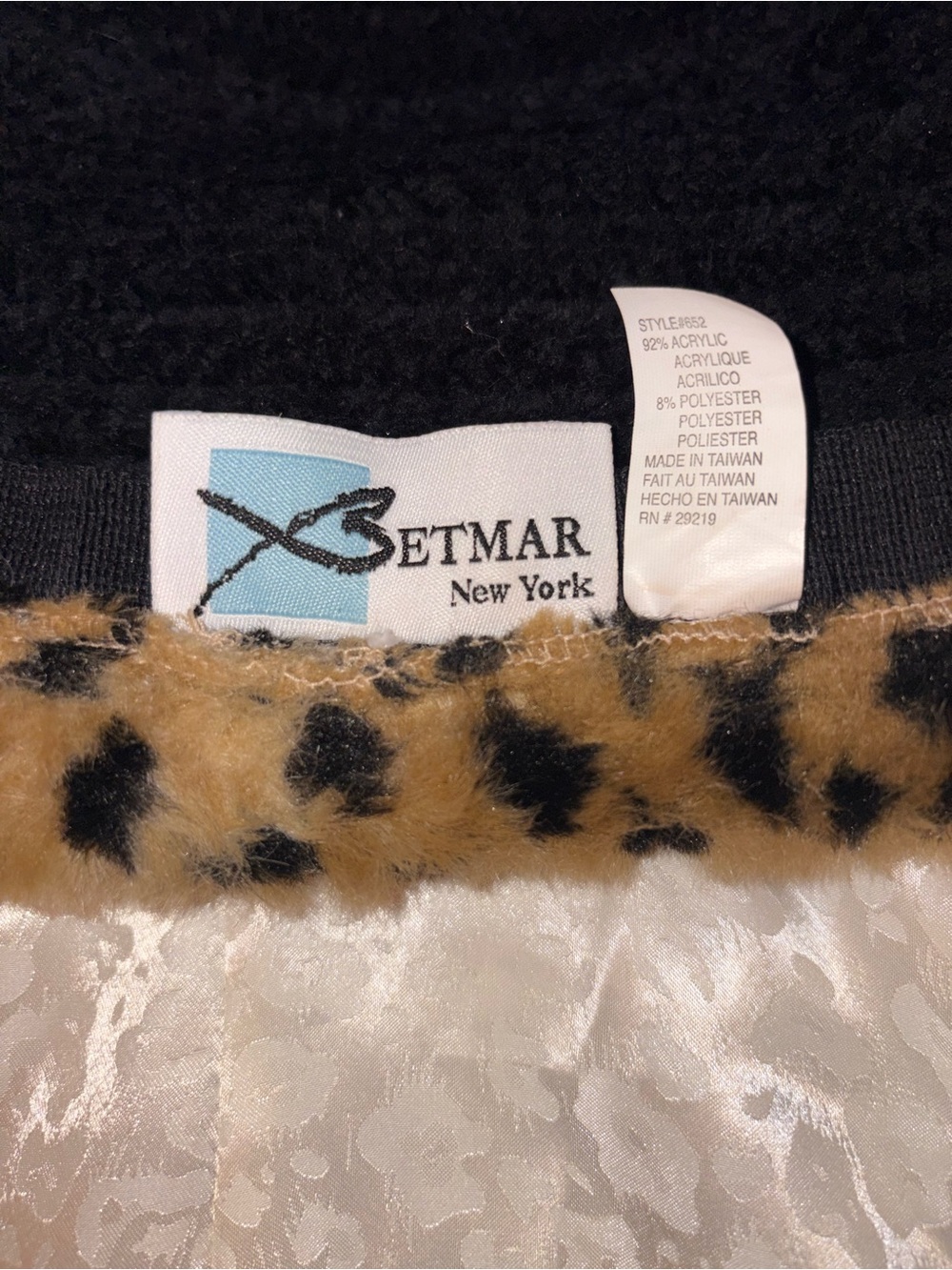 Leopard Faux Fur Trim Winter Hat - Picture 5 of 5